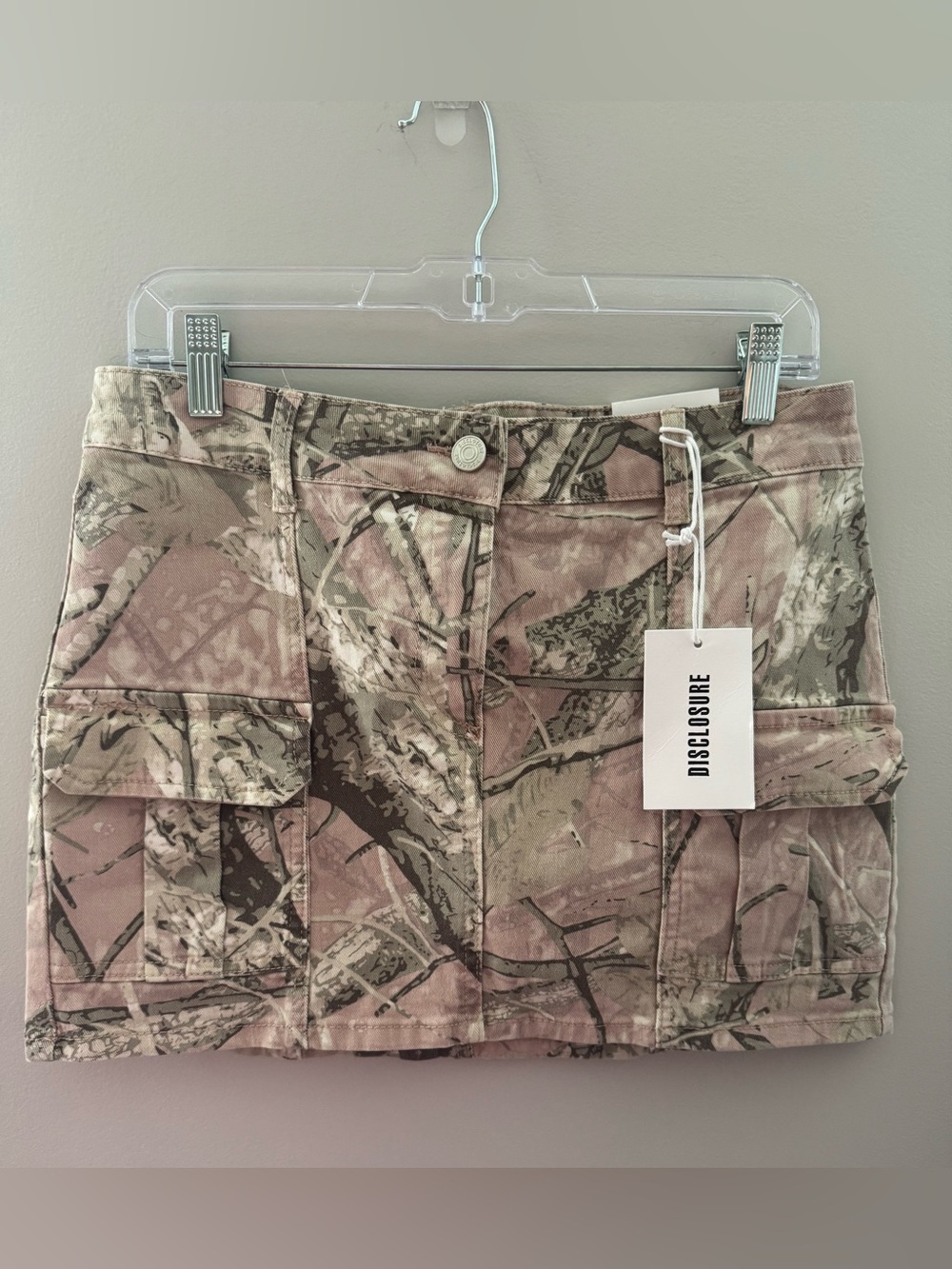 Disclosure Camo Cargo Mini Skirt in muted pink